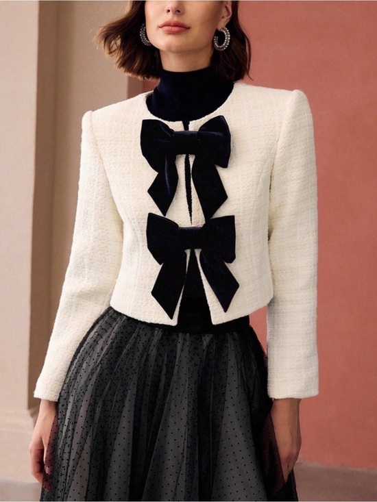 Anthropologie Jackets & Blazers - Anthropologie Avec Les Filles Wool Blend Bow Tweed Lady Jacket XSmall